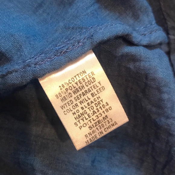 Flowy Chambray Top with Embroidered Flowers - Picture 8 of 8